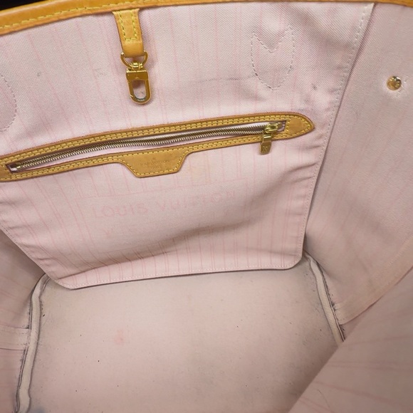 Louis Vuitton Neverfull MM Damier Azur Tote Pink Interior Authentic - Picture 11 of 15